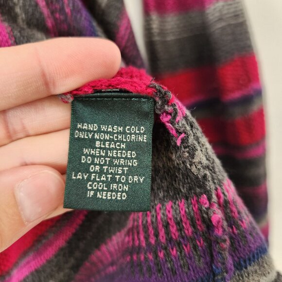 Vintage Lauren Ralph Lauren LRL Linen Blend Striped Open Front Cardigan S - Picture 7 of 7